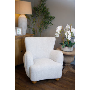 Greige Hui Large Arm Chair – Plush Fabric Upholstery with Modern Design - My Store