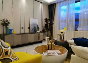 Contemporary fiberglass nesting coffee table set for living room