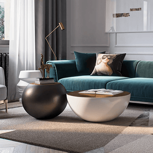 Black and white nesting center table set for living room
