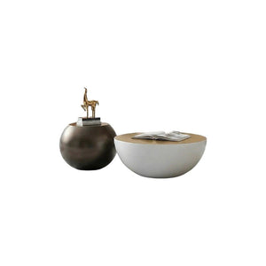 Stylish Y7 nesting coffee table set with tempered glass and fiberglass construction