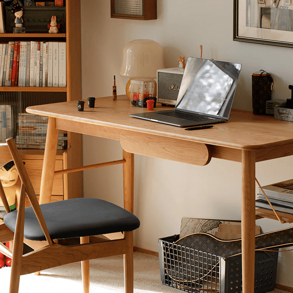 Y72 Oak Office Desk – Contemporary Wooden Study & Work Desk in Cherry Wood, White Oak & Walnut Finishes - Sleek Furniture