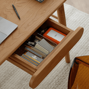 Y72 Oak Office Desk – Contemporary Wooden Study & Work Desk in Cherry Wood, White Oak & Walnut Finishes - Sleek Furniture