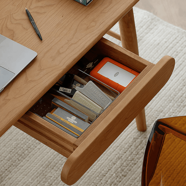 Y72 Oak Office Desk – Contemporary Wooden Study & Work Desk in Cherry Wood, White Oak & Walnut Finishes - Sleek Furniture