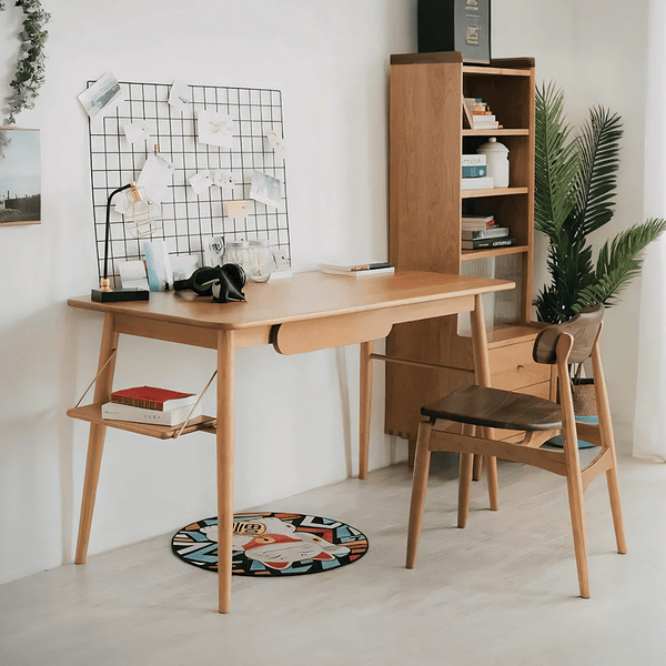 Y72 Oak Office Desk – Contemporary Wooden Study & Work Desk in Cherry Wood, White Oak & Walnut Finishes - Sleek Furniture