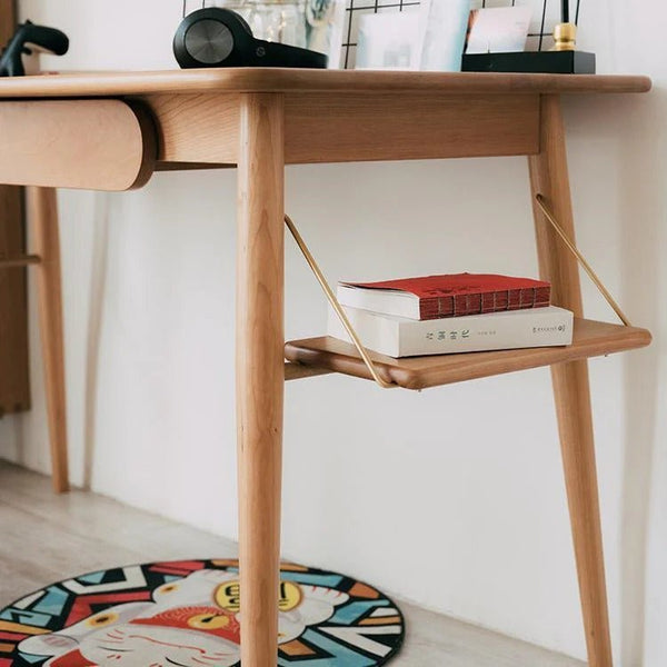Y72 Oak Office Desk – Contemporary Wooden Study & Work Desk in Cherry Wood, White Oak & Walnut Finishes - Sleek Furniture