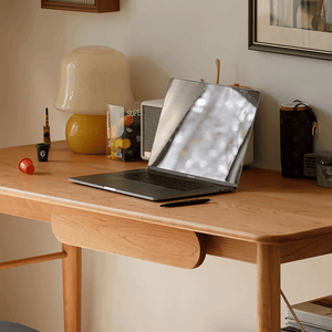 Y72 Oak Office Desk – Contemporary Wooden Study & Work Desk in Cherry Wood, White Oak & Walnut Finishes - Sleek Furniture
