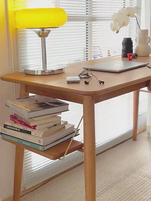 Y72 Oak Office Desk – Contemporary Wooden Study & Work Desk in Cherry Wood, White Oak & Walnut Finishes - Sleek Furniture