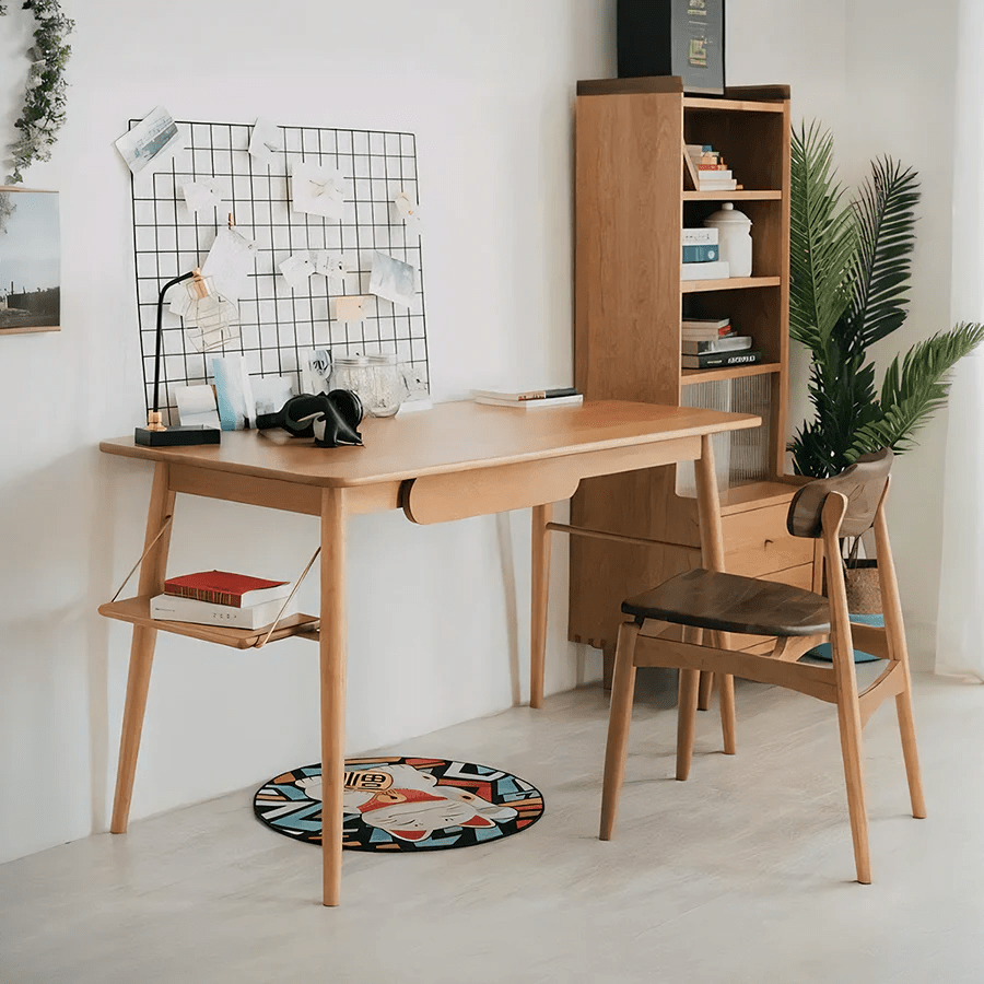 Y72 Oak Office Desk – Contemporary Wooden Study & Work Desk in Cherry Wood, White Oak & Walnut Finishes - Sleek Furniture