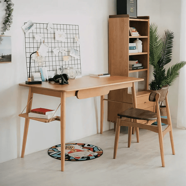 Y72 Oak Office Desk – Contemporary Wooden Study & Work Desk in Cherry Wood, White Oak & Walnut Finishes - Sleek Furniture