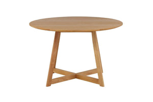Mmilo Yakidon Round Dining Table, Oak Finish, Foldable Edges – 120×120×75 cm