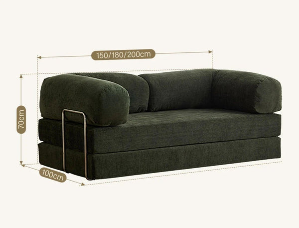 Yamada Foldable Corduroy Lazy Sofa Bed – Convertible Floor Sofa Bed with Carbon Steel Frame, Soft Corduroy Upholstery & High-Density Sponge, Modern Multifunctional Sofa for Living Room or Guest Room - Sleek Furniture