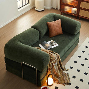Yamada Foldable Corduroy Lazy Sofa Bed – Convertible Floor Sofa Bed with Carbon Steel Frame, Soft Corduroy Upholstery & High-Density Sponge, Modern Multifunctional Sofa for Living Room or Guest Room - Sleek Furniture