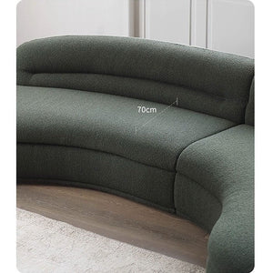 Yannik Four Seater Curved Sofa – Snowflake Velvet Upholstery, Modern Contemporary Lounge Sofa with High-Resilience Sponge Cushioning, Elegant Green Living Room Sofa - Sleek Furniture