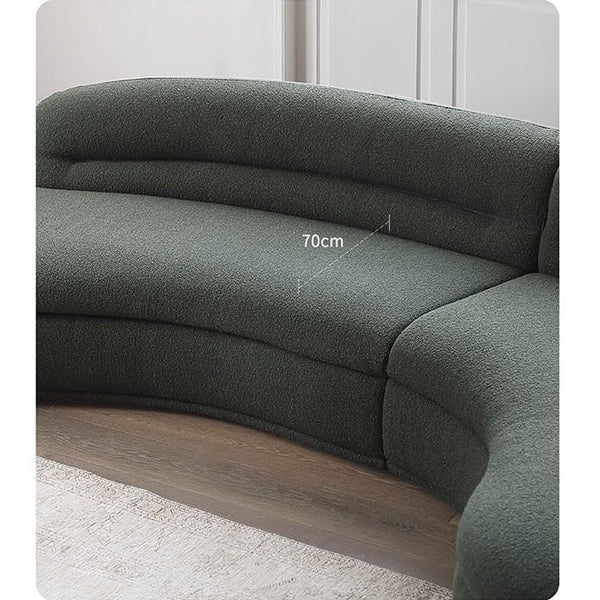 Yannik Four Seater Curved Sofa – Snowflake Velvet Upholstery, Modern Contemporary Lounge Sofa with High-Resilience Sponge Cushioning, Elegant Green Living Room Sofa - Sleek Furniture