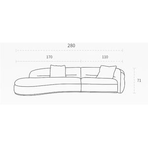 Yannik Four Seater Curved Sofa – Snowflake Velvet Upholstery, Modern Contemporary Lounge Sofa with High-Resilience Sponge Cushioning, Elegant Green Living Room Sofa - Sleek Furniture
