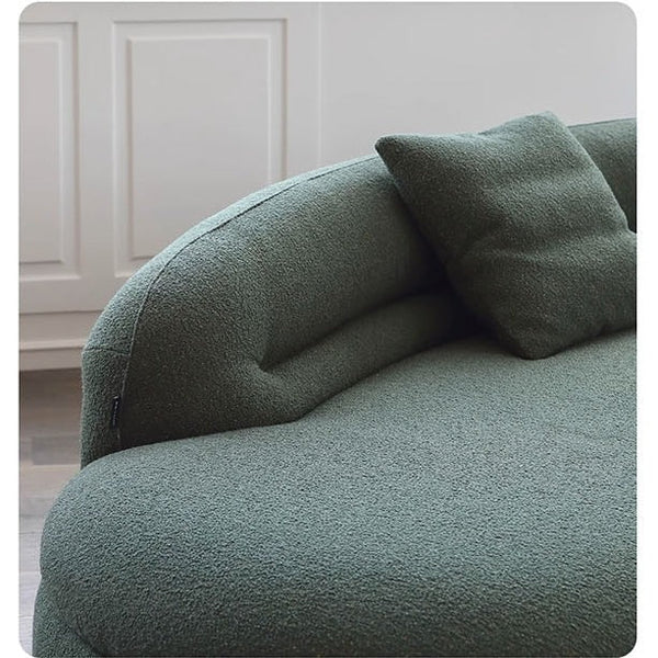 Yannik Four Seater Curved Sofa – Snowflake Velvet Upholstery, Modern Contemporary Lounge Sofa with High-Resilience Sponge Cushioning, Elegant Green Living Room Sofa - Sleek Furniture