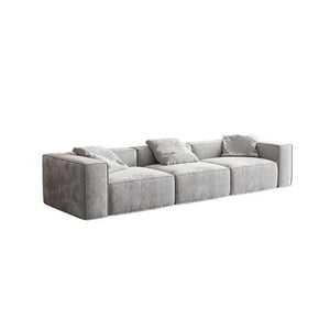 Yetta Grey Velvet Four Seater Corner Sofa | Modern L-Shaped Sofa Set with Deep Cushioned Seating, Sturdy Frame & Contemporary Design - Sleek Furniture