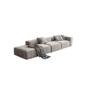 Yetta Grey Velvet Three Seater Corner Sofa | Modern Contemporary L-Shaped Sofa Set with Soft Cushioned Seating & Sturdy Frame - Sleek Furniture