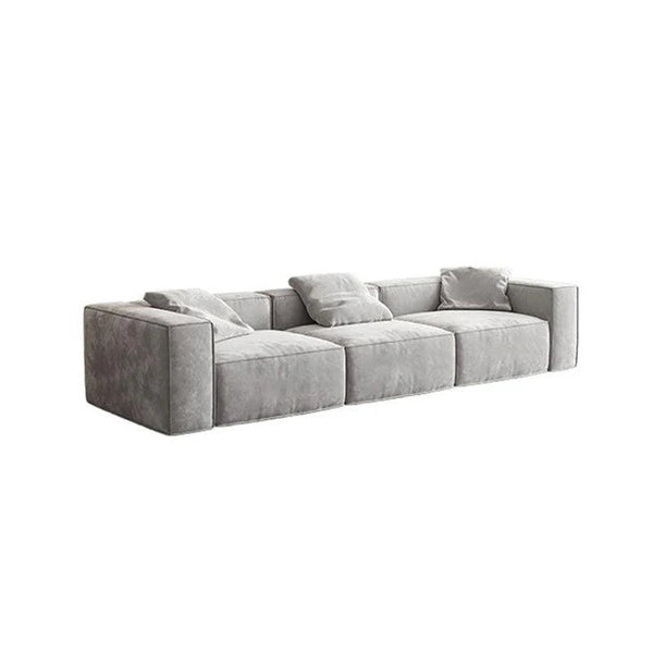 Yetta Grey Velvet Three Seater Corner Sofa | Modern Contemporary L-Shaped Sofa Set with Soft Cushioned Seating & Sturdy Frame - Sleek Furniture