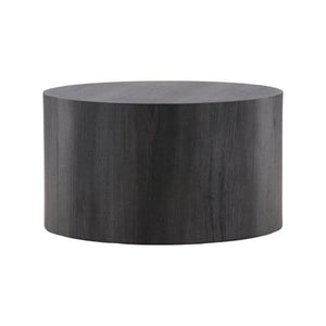 Mmilo York Round Sofa Table 80 cm – Black MDF Coffee Table, Modern Living Room Design
